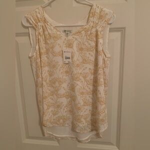 Versona Gold Floral Blouse on White